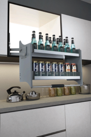 Tempered Glass  Adjustable Pull  Down Basket