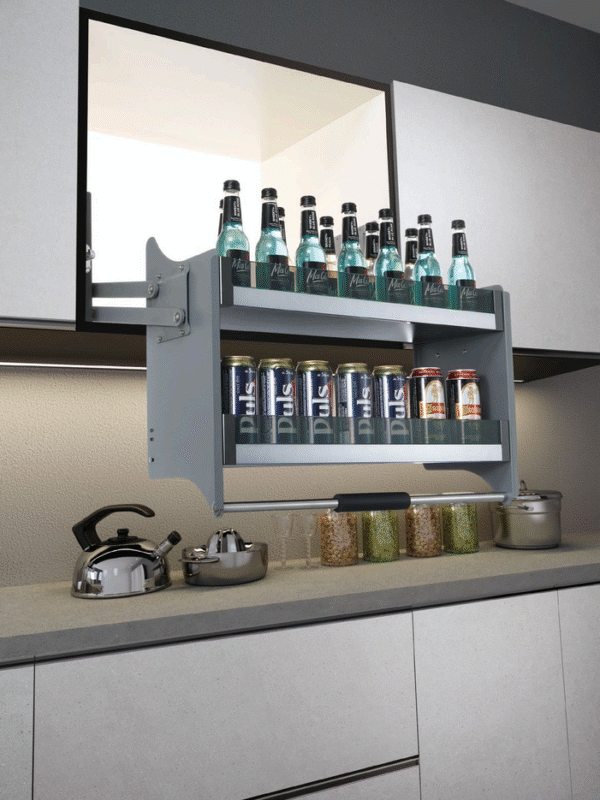 Tempered Glass  Adjustable Pull  Down Basket
